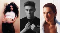 (L-R) Charli XCX, Sam Fender and Dua Lipa. Pics: BRITs 