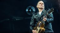 Canadian singer-songwriter and musician Bryan Adams performs at the Tinderbox music festival in Odense, Denmark, June 28, 2024. Ritzau Scanpix/Helle Arensbak via REUTERS ATTENTION EDITORS - THIS IMAGE WAS PROVIDED BY A THIRD PARTY. DENMARK OUT. NO COMMERCIAL OR EDITORIAL SALES IN DENMARK.