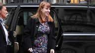 Angela Rayner arrives in Downing Street.
Pic: PA
