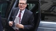 Keir Starmer returns to 10 Downing Street after attending Prime Minister's Questions.
Pic: PA