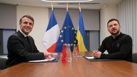 Emmanuel Macron and Volodymyr Zelenskyy meeting in December. Pic: Reuters
