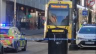 Girl, 3, dies after tram and van crash in Manchester city centre
