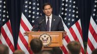 Marco Rubio during a meet-and-greet at the United States Embassy in Panama City. 
Pic: AP/Mark Schiefelbein