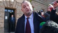 Former Runcorn and Helsby MP Mike Amesbury (centre) leaving Chester Crown Court after he had his 10-week prison sentence for assault suspended for two years following an appeal. Picture date: Thursday February 27, 2025.