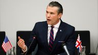 United States Secretary of Defense Pete Hegseth speaks during a meeting of the Ukraine Defense Contact group at NATO headquarters in Brussels, Wednesday, Feb. 12, 2025. (AP Photo/Omar Havana)