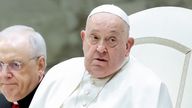 Pope Francis attends the weekly general audience, in Paul VI hall at the Vatican, February 5, 2025. REUTERS/Remo Casilli..