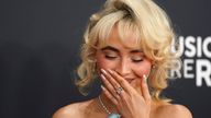 Up for a host of awards, will it be Sabrina Carpenter's night? Pic: AP