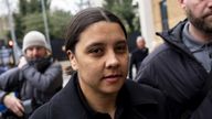 Chelsea striker Sam Kerr arrives at Kingston Crown Court. Pic: PA