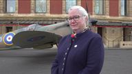 SN screengrab of  Lady Walmsley, is the national vice chair of SSAFA, the Armed Forces charity in front of a full size replica Spitfire outside the Royal Albert Hall, London, as SSAFA - the nation's oldest Armed Forces charity - kicks off the 80-day countdown to 'VE Day 80: The Party'. The event at the RAH 2025 on May 8 will feature music from Royal Philharmonic Concert. Orchestra, RAF Squadronaires, dance and story-telling. Picture date: Monday February 17, 2025.
