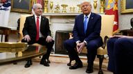 Donald Trump meets with Israeli Prime Minister Benjamin Netanyahu in the Oval Office. Pic: Reuters