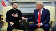 Zelenskyy and Trump speaking in the Oval Office. Pic: Reuters