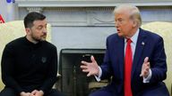 Volodymyr Zelenskyy meets Donald Trump in the Oval Office. Pic: Reuters