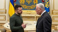 Zelenskyy and US special envoy to Ukraine and Russia Keith Kellogg. Pic: Reuters