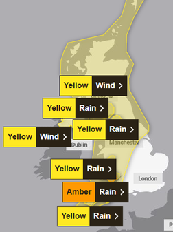Fresh amber warning for rain as Met Office issues alerts for much of UK ...