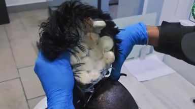 Man attempts to smuggle £8,000-worth of cocaine under wig from Colombia ...