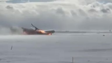 Watch moment Delta Airlines plane crashes at Toronto airport and flips