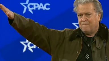 Steve Bannon denies using 'Nazi' salute and says he was just waving