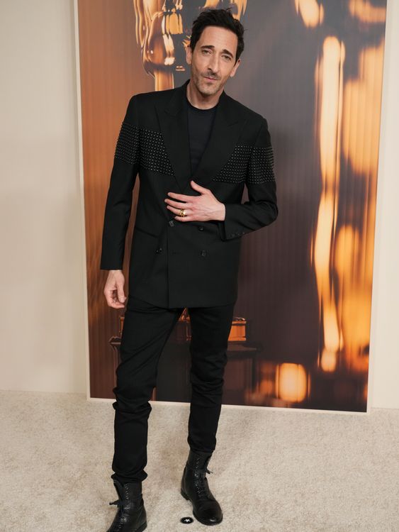 Adrien Brody at the Oscar nominees dinner in Los Angeles. Pic: Jordan Strauss/Invision/AP 2025