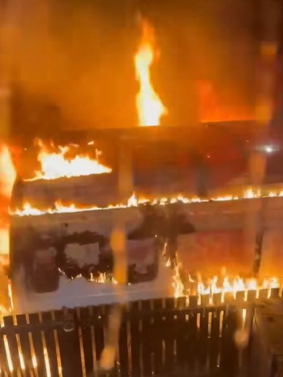 Fireworks in the back of a van exploded after the vehicle was set alight. Pic: Clydebank East Community Council