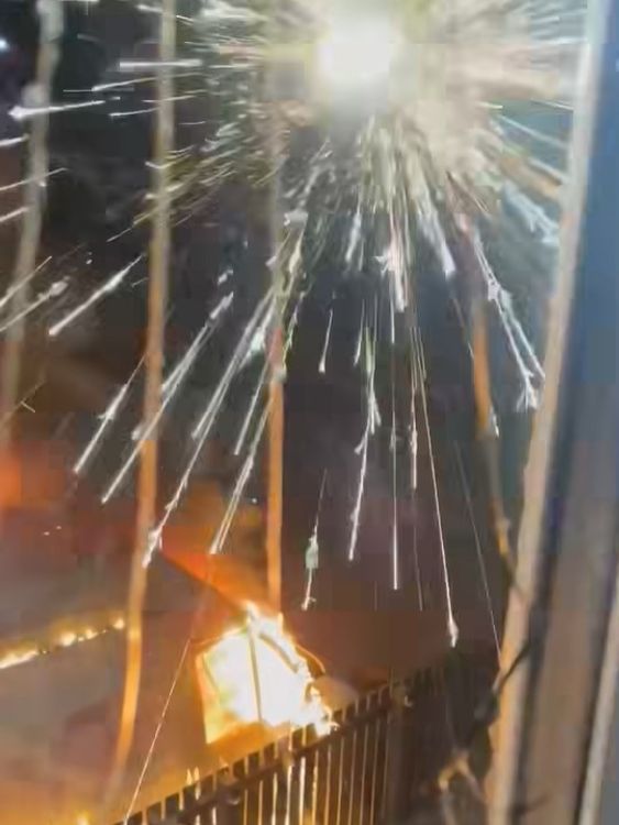 Fireworks in the back of a van exploded after the vehicle was set alight. Pic: Clydebank East Community Council