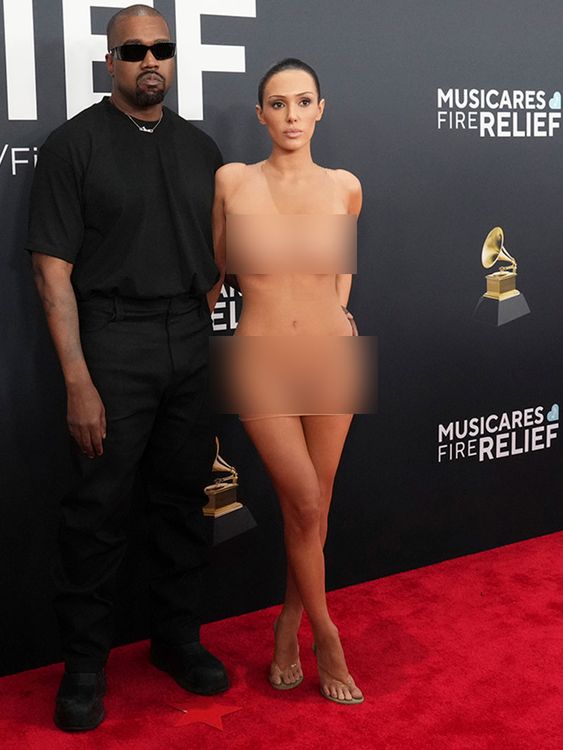 Kanye West and Bianca Censori arrive at the 67th annual Grammy Awards.  Pic: Invision/AP