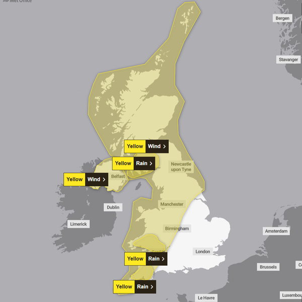 Fresh weather warnings as parts of UK brace for 70mph winds and heavy rain