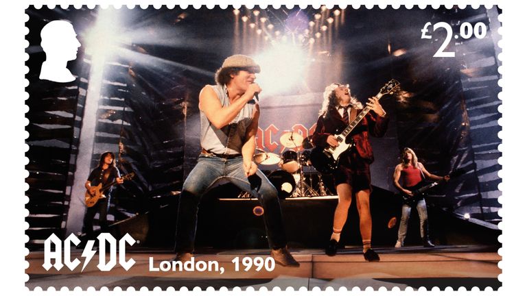 AC/DC filming the Thunderstruck music video in the Brixton Academy in 1990.
Pic: PA