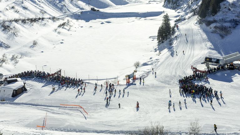 Skiers and snowboarders at the Avoriaz resort. Pic: Reuters