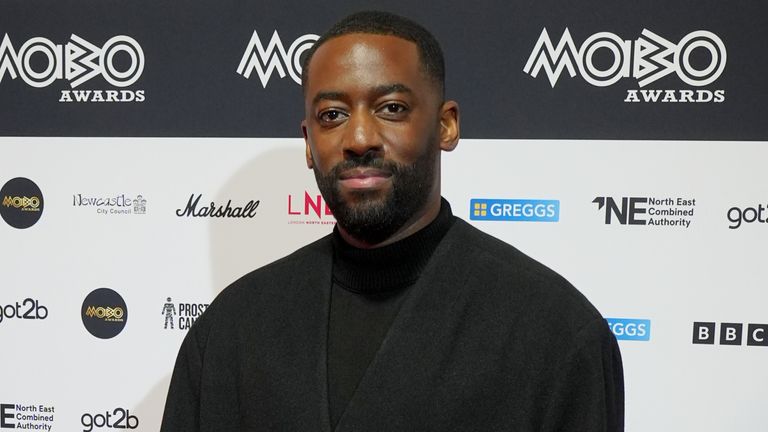 Bashy attends the Mobo Awards at the Utilita Arena Newcastle. Picture date: Tuesday February 18, 2025.  Owen Humphreys/PA Wire