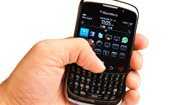 A Blackberry phone