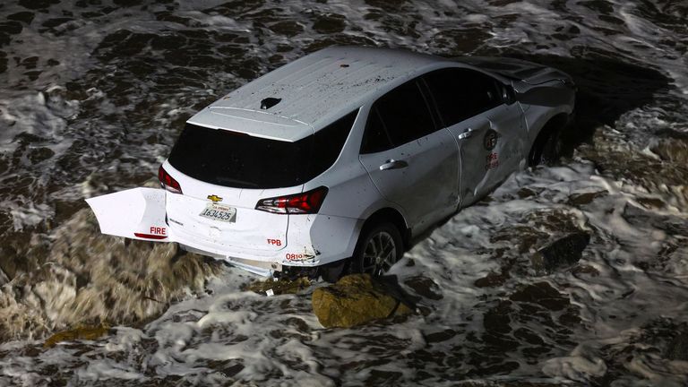 Pic: Chelsea Lauren/Shutterstock

Mudslides hit the Pacific Palisades after heavy rains, California, USA - 13 Feb 2025
A fire vehicle in the water after being swept away in a mudslide after heavy rain, Malibu

13 Feb 2025