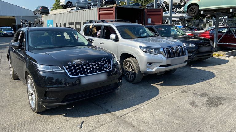 Recovered stolen cars. Pic: Essex Police