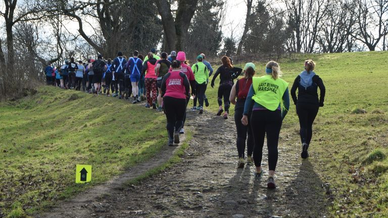 The near 10k race starts and finishes in Linn Park following two laps of Castlemilk Woodland. Pic: Acorn Trails