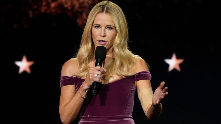 Chelsea Handler hosts the 2025 Critics Choice Awards. Pic: AP/Chris Pizzello