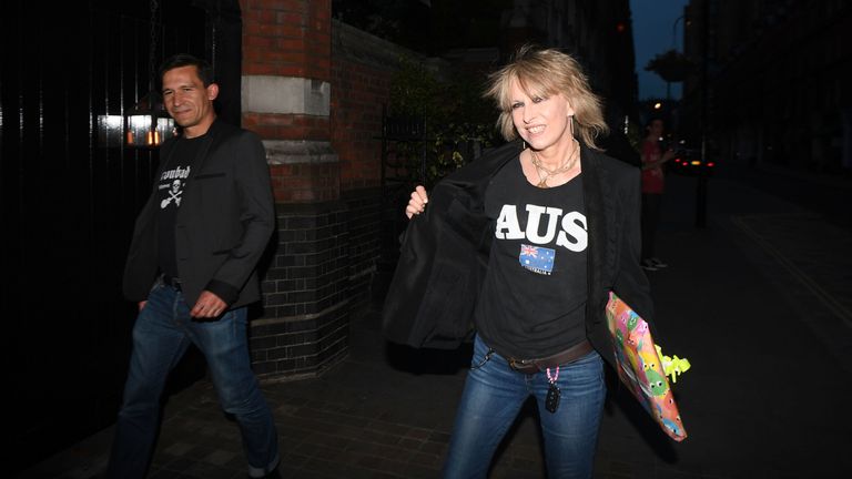 Chrissie Hynde at Chiltern Firehouse in 2018 to celebrate Kylie Minogue's 50th. Pic: PA