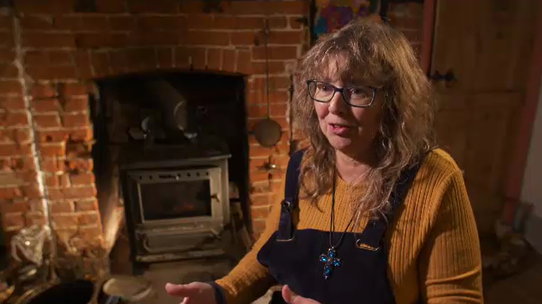 Jane Chevous, a survivor of abuse, talking to Sky News.