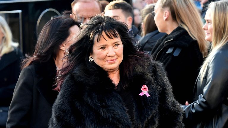 Coleen Nolan at her sister's funeral. Pic: PA