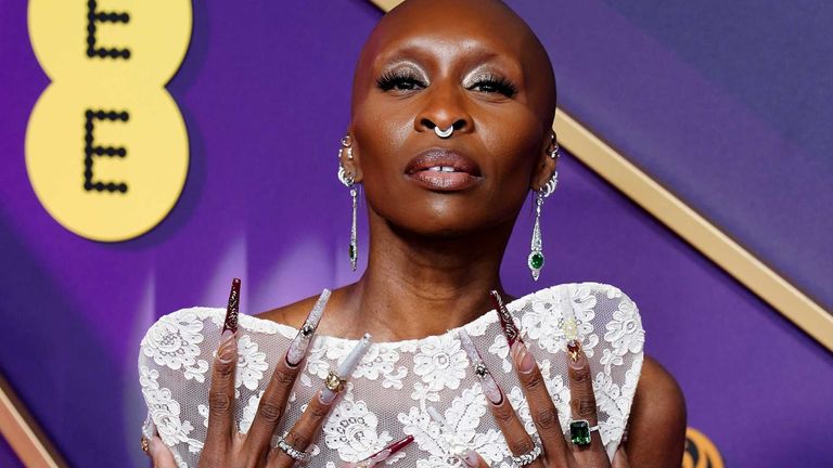 Cynthia Erivo at the BAFTA Film Awards. Pic: PA