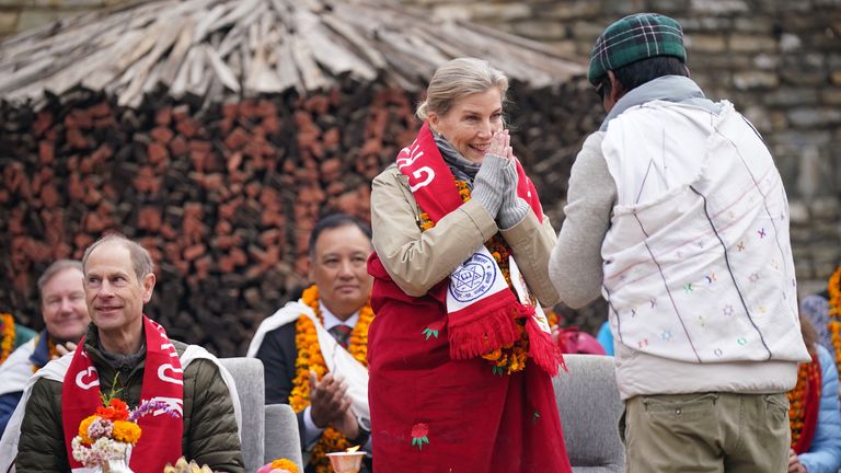 The Duke and the Duchess of Edinburgh during a visit to the Chitalishte and the Gurung Museum in Ganruk, a Village near Pohara, which has historical ties to Gurha, on the sixth day of their journey to Nepal. Picture Date: Sunday February 9, 2025