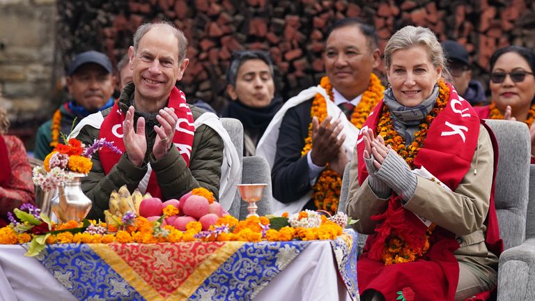 The Duke and the Duchess of Edinburgh during a visit to the Chitalishte and the Gurung Museum in Ganruk, a Village near Pohara, which has historical ties to Gurha, on the sixth day of their journey to Nepal. Picture Date: Sunday February 9, 2025