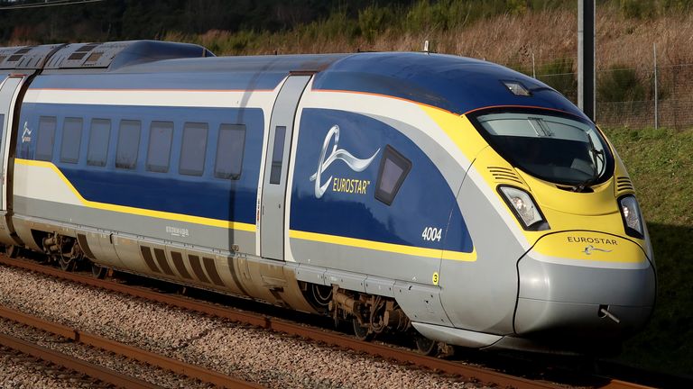 Embargo at 000 Monday, May 6, a file photo dated 21/01/21 from a high -speed train Eurostar E320 heading to France through Ashford in Kent. An international expert on railroad trips called for Eurostar to deal with direct competition, while the chain tunnel is 30 years old on Monday. Mark Smith, founder of the International Travel Travel website Seat61.com, said that having a second business operating company on the continent could lead to lower prices and new destinations.