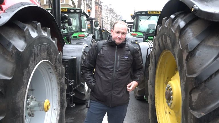 Farmers continue protests outside Houses of Parliament in fight against inheritance tax | News UK Video News | Sky News