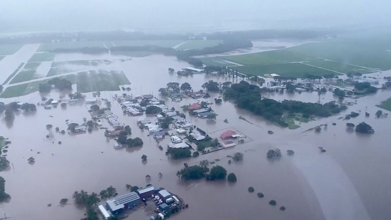 Floods in Townsville, Australia.
Pic: Queensland Ambulance Service/AP