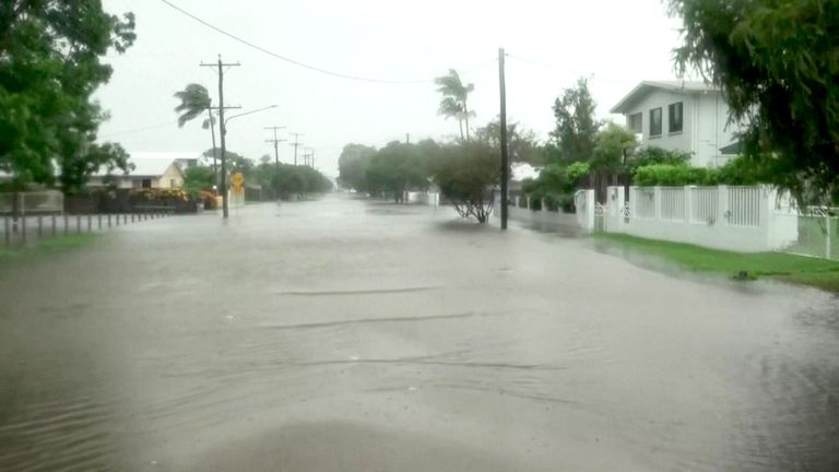 Floods in Townsville, Australia. Pic: Queensland Ambulance Service/AP