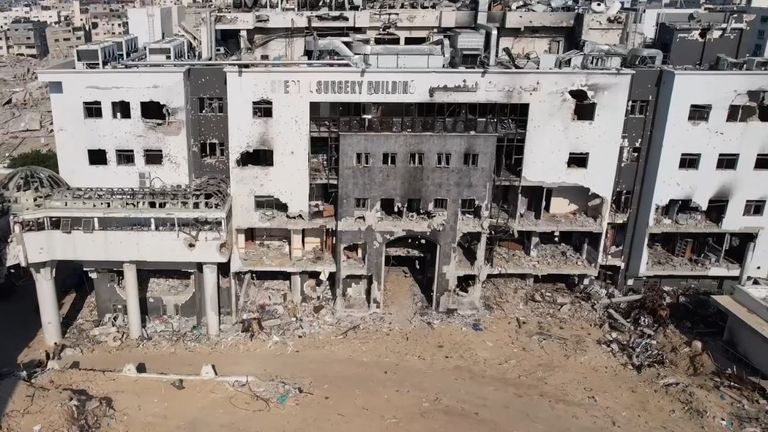 The Kamal Adwan hospital lies in ruins