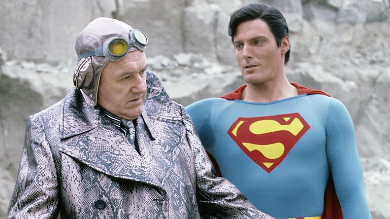 "Superman IV: The Quest for Peace" Gene Hackman, Christopher Reeve. Pic: THA/Shutterstock 