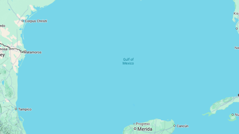 The Gulf of Mexico as it appears on the website in Mexico.
Pic: Google Maps