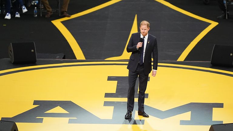 The Duke of Sussex speaks at the opening ceremony of the 2025 Invictus Games at BC Place in Vancouver, Canada. The games will take place across Vancouver and Whistler. Picture date: Saturday February 8, 2025.