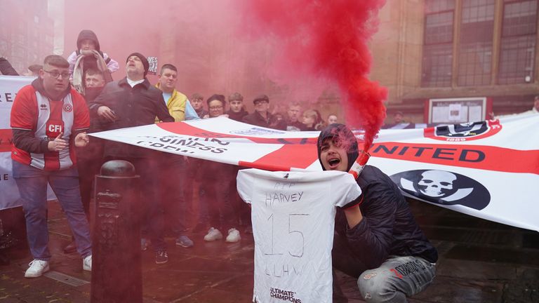 People march in memory of Harvey. Pic: PA