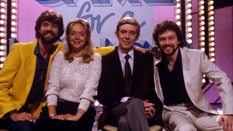 Pic: ITV/Shutterstock

'Game for a Laugh' - 1980's TV Presenters: L-R: Mathhew Kelly, Sarah Kennedy, Henry Kelly and Jeremy Beadle.

1980s